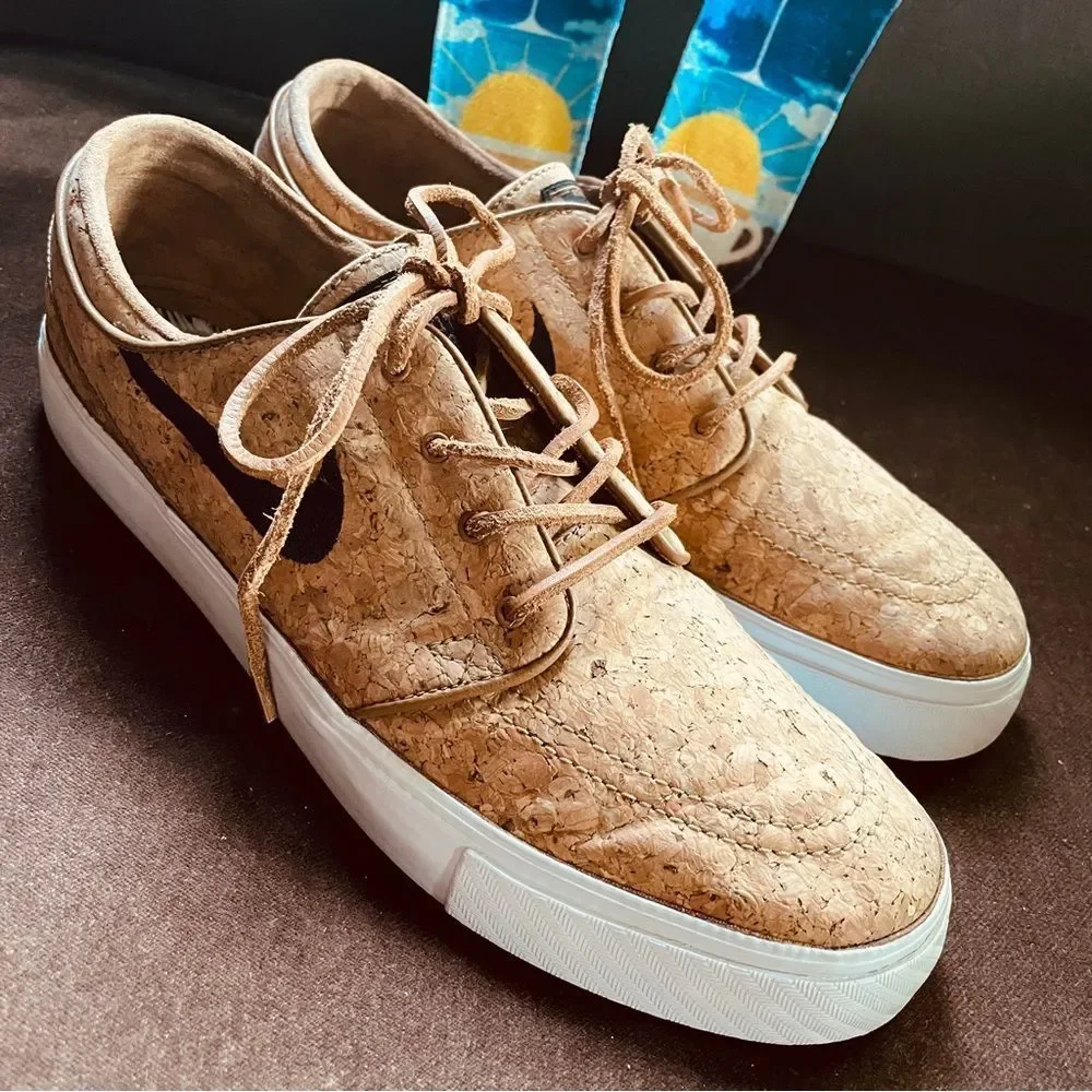 Excellent Nike SB Stefan Janoski Cork Leather skateboarding sneakers 10.5 44.5